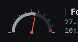 Base build: the gauge needle leans right of centre.